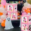 Halloween Decorations Balloons Boxes,4 Pcs Little Boo Baby Balloon Boxes with 4 Light Pink Girl Cardboard Boxes Halloween Baby Shower Party Decorations