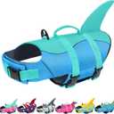 Malier Dog Life Jacket, Ripstop Dog Life Vest with High Buoyancy for Swimming Boating, High Visibility Shark Puppy Lifesaver for Large Dogs (Large)