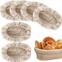 Pack of 5, JZSMY 6Pack 10inch Oval Bread Proofing Basket Cloth, Liner Sourdough Banneton Proofing Baskets Cloth, Natural Rattan Baking Dough Sourdough Banneton Proofing Basket Cloth Liner