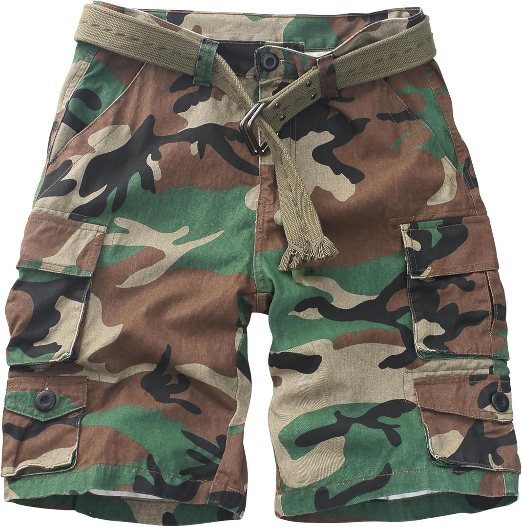 Cargo Short for Men Relaxed Fit Camo Outdoor Hiking Work Cotton Casual Shorts with 9 Pockets No Belt (40)