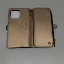 Defencase Compatible with iPhone 16 Pro Max Case Wallet with RFID Blocking Card Holder for Woman Men, PU Leather Magnetic Snap Flip Zipper Strap Phone Case for iPhone 16 Pro Max 6.9", Desert Titanium