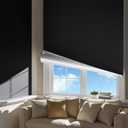 Portable Blackout Curtains for Bedroom, Easy Install No Drill Blackout Shades&Blinds for Indoor Windows with Upgraded Hook&Loop Tapes,100% Black Out Window Cover for Nursery/Travel/Dorm (42"x60"Black)