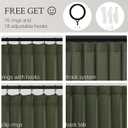Pleated Linen Curtains 105 Inches Long for Living Room 2 Panel Set Olive Green Semi Sheer Light Filtering Pinch Pleat with Hooks Back Tab Drapes Neutral Boho 105 Inch Curtain for Bedroom Window, 40"W x 105"L
