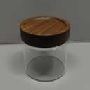 17 oz/500 ml Clear Glass Storage Canister with Airtight Wooden Screw Lid, Small Cute Decorative Glass Container Jar for Coffee,Spice,Candy,Salt,Cookie,Condiment,Pepper,Sugar,Overnight Oatmeal