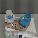 Beach House Decor Coastal Chair Resin with Animal Figurine Signs Ornament for Summer Beach Tropical Table Mantle Tabletop Decoration or Housewarming Birthday Gift 7x7 Inch(Coastal)