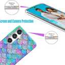 for Samsung Galaxy S24 Plus Case for Girl Women, Glitter Mother of Pearl Shiny Sparkle Bling Slim Soft TPU Phone Cover for Galaxy S24+,Graceful Fun Pink Blue Mermaid Tail