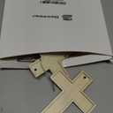 24 Pcs Unfinished Wooden Crosses for Crafts Unpainted Large Blank Wooden Layered Cross for Sunday School Crafts DIY Easter Projects Church Home Wall Decoration with String (5 x 3.62 Inch)