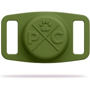 Pup Culture AirTag Dog Collar | Durable & Protective Dog AirTag Holder - Track Your Pet Using Apple AirTag Technology - Dog Collar AirTag Holder -for Dogs and Cats (1 Pack, Green)
