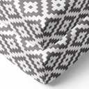 Bacati - 2 Pack Love Diamonds Aztec Neutral 100% Cotton Soft Breathable Percale 2 Pack Crib/Toddler Bed Fitted Sheets (Grey)