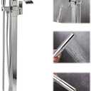 Waterfall Freestanding Bathtub Faucet, Floor Mount Bathroom Tub Filler Shower Faucets with Handheld Sprayer, Chrome