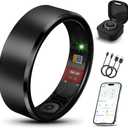 Smart Health Ring 2.0 for Women Men, Slim Scratch & Fingerprint Resistant Design,Efficient Chip Fitness Tracker, Monitors Heart, Blood Oxygen & Pressure, Sleep, Steps, Waterproof, Xmas Gifts, BK#12