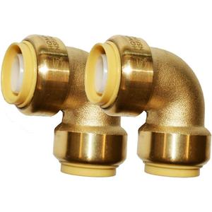 HQMPC Pex Fitting 3/4" Pex ElbowPushFit Elbow 90-Degree -PEX Fitting 3/4" 90 Degree Elbow Push-to-Connect Plumbing Fitting for Copper, PEX, CPVC (2pcs 3/4")") (0.75 Inch)