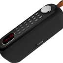 Portable Bluetooth Speaker FM Radio Digital, Support USB/SD Card MP3 Music Player/AUX/REC, Build-in 3000mAh Rechargeable Battery, 10W Powerful Speaker and Earphone Jack for Indoor Outdoor (Black)