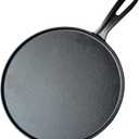 La Cuisine Crepe Tawa Pan for Roti Dosa Comale – Griddle Pizza Pan Pre-Seasoned Cast Iron, 11 Inch / 28cm Diameter, Oven Safe, PFOA Free. Product Weight: 4.4 Lbs