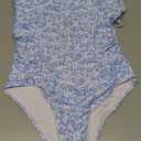 SUUKSESS Women Sexy Tummy Control One Piece Swimsuits Square Neck Bathing Suits (Small, 62 Blue Ditsy Floral)