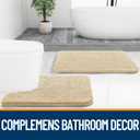 OLANLY Large Bathroom Rugs 70x46, Extra Soft Absorbent Chenille Bath Rugs, Rubber Backing Quick Dry, Machine Washable Bath Mats for Bathroom Floor, Tub and Shower, Home Decor Accessories, Beige