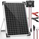 30W 24V Solar Panel Kit, Solar Battery Maintainer with MPPT Charge Controller Adjustable Bracket, Solar Battery Charger for RV Car Boat Tractor and Camping