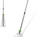 Leaf Rake for Gardening, Adjustable Metal Garden Rake for - Collapsible & Telescopic, Long Handle 32”- 63”, Heavy Duty Metal Rakes Tool for Garden, Yard, & Lawn