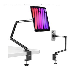 XAOSUN Tablet Stand Holder Adjustable, Aluminum Magnetic ipad Stand for Desk, Foldable Tablet Holder Mount 360°Rotation Compatible with iPad, iPhone, Portable Monitor, Kindle Galaxy Tab and More