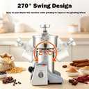 BI-DTOOL Electric Grain Mill Grinder 2800W Dry Material Grinding Machine 1000g Stainless Steel Pulverizer 36000r/min High-speed Grain Mill 270° swingable Superfine powder for Home and Commercial 1000g