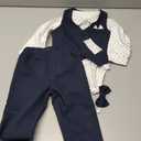 YALLET Baby Boy Clothes Suit 0-24 Months Infant Gentleman Outfits Formal Dress Shirt+Bowtie+Vest+Pants Set Baby Wedding Suits 12-18M