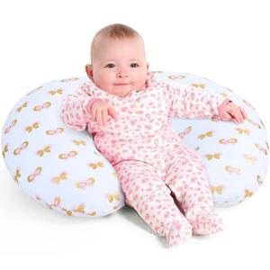 Little Grape Land Nursing Pillow, Breast Feeding Pillows for Mom, Butterfly Soft Cover with Breathable Filling, Feeding Support Pillow for 0-12 Months, Multifunctional Support Cushion for Travel (Pink Gold)