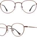 Small Metal Round Reading Glasses for Women Men Classic Vintage Retro Shades Blue Light Blocking Computer Readers