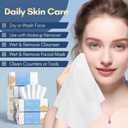 PoeticEHome Soft Dry Wipe 6 Pack, 100% Cotton Face Tissues, Lint Free Facial Cleansing Towels Disposable, Extra Thick Dry and Wet Use for Sensitive Skin, Makeup Removing, Surface Cleaning (600 Count)