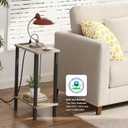 TUTOTAK Small End Table with Charging Station, Narrow Side Table with USB Ports and Outlets, Set of 2, Skinny Sofa Table, Slim Nightstand, Living Room, Bed Room, Greige TB01BG0602