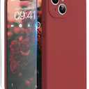 Compatible with iPhone 15 Case, Liquid Silicone Upgraded Camera Protection Case with Screen Protector Soft Microfiber Lining Shockproof Protective Phone Cover 6.1", Red