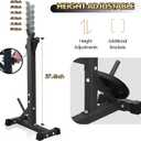 Bench Press, CANPA Olympic Weight Bench with Squat Rack Workout Bench Adjustable Barbell Rack Stand Strength Training Home Gym Multi-Function