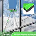 Window Squeegee Professional, 56 Car Windshield Glass Cleaner Tool with Extension Pole, Long Handle Household 10 inches Washer Sponge Scrubber Kit for Cleaning Home Mirror Outdoor (Green)