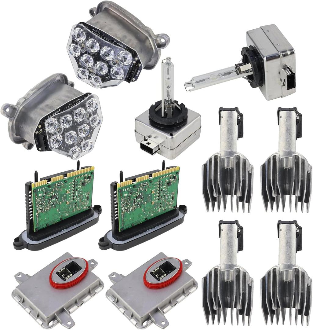 MUNIK Lighting System Control Unit 12-Piece Set 2010-2016 for BMW 5 Wash 520i 523i 528i 530i 535i M5 Replacement # 63117271901 63117271902 63127262731 63117316217 63117237647 D1S6000K