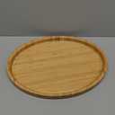 Bamber Large Size Bamboo Serving Tray, Oval, 15.5 x 11.8 x 0.8 Inches