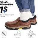 UPIShi Men's Hands Free Slip On Walking Leather Loafers Slip-ins Work Office Dress Casual Outdoor Lightweight Cushioning Shoes (Brown) 12