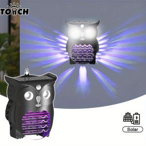 Solar Bug Zapper Outdoor, Garden Mosquito Zapper Waterproof & Cordless & Rechargeable & Auto On/Off and Manual Mode，Flying Insect Zapper Mosquito Killer Lamp Catcher for Patio Camping