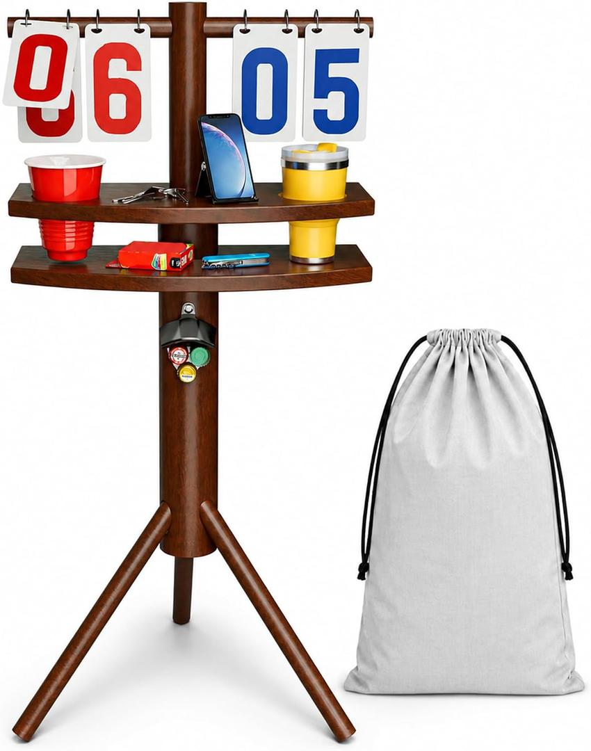 Cornhole Scoreboard with Drink Holders and Magnetic Bottle Opener