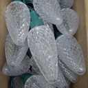 Brizled C9 Christmas Lights Cool White 16FT 25 LED 120V UL Certified Faceted Outdoor Christmas String Lights Connectable Xmas Tree Light for Tree, Holiday, House, Roof Decor