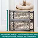 MYPET North States Paws Portable Pet Gate: 26-40" Wide. Pressure Mount. No Tools Needed. Made in USA, 23" Tall, Expandable, Durable Dog Gates for Doorways, Fieldstone Gray