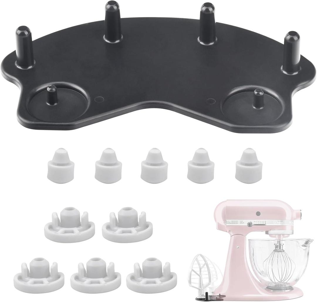 Patent Pending Stand Mixer Attachment Holders, Compatible with Kitchenaid Mixer & KitchenAid Flat Beater, Kitchen Accessory Organizer, Accessories for Storing Dough Hooks, Flat & Flex Edge Beater