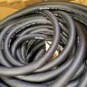 Wiseflow Garden Hose 150FT x 3/4", Heavy Duty Rubber Hose, Water Hose with Five Layered Braiding, Male Female Fittings, 1200PSI Burst, 300PSI Working for Yard, Car Wash, Pets (Black)