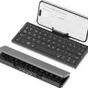 SIKAI CASE Foldable Bluetooth Keyboard with Magnetic Stand,Aluminum Alloy Mini Quiet Folding Portable Lightweight Travel Rechargeable Pocket for Tablet,iPad, Phones, Black