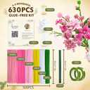 LENYNAL 500 Pcs Pastel Pipe Cleaners Bulk Craft, Pink Pipe Cleaner Flower Kit, Glue-Free & Safe for Kids, Step-by-Step Tutorial, 6 Colors Chenille Stems for Flower Making, 12 Inches