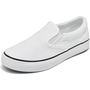 Low Top Slip on Casual Canvas Shoes for Women,Comfortable Lightweight Classic Fashion Sneakers Popular 2026, Zapatillas Casual De Lona De Moda para Hombre Y Mujer (9, White)