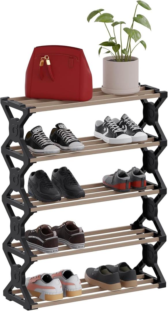 Shoe Rack Organizer, 5 Tier Shoe Shelf Storage Organizer, for Entryway, Hallway, and Closet