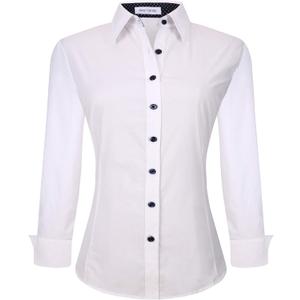 Alex Vando Womens Dress Shirts Button Down Wrinkle Free Long Sleeve Shirt | Breathable 4-Way Stretch Fabric Shirt, Wrinkle-Resistant Spread Collar, Easy Care. Ideal For Business & Everyday Wear.