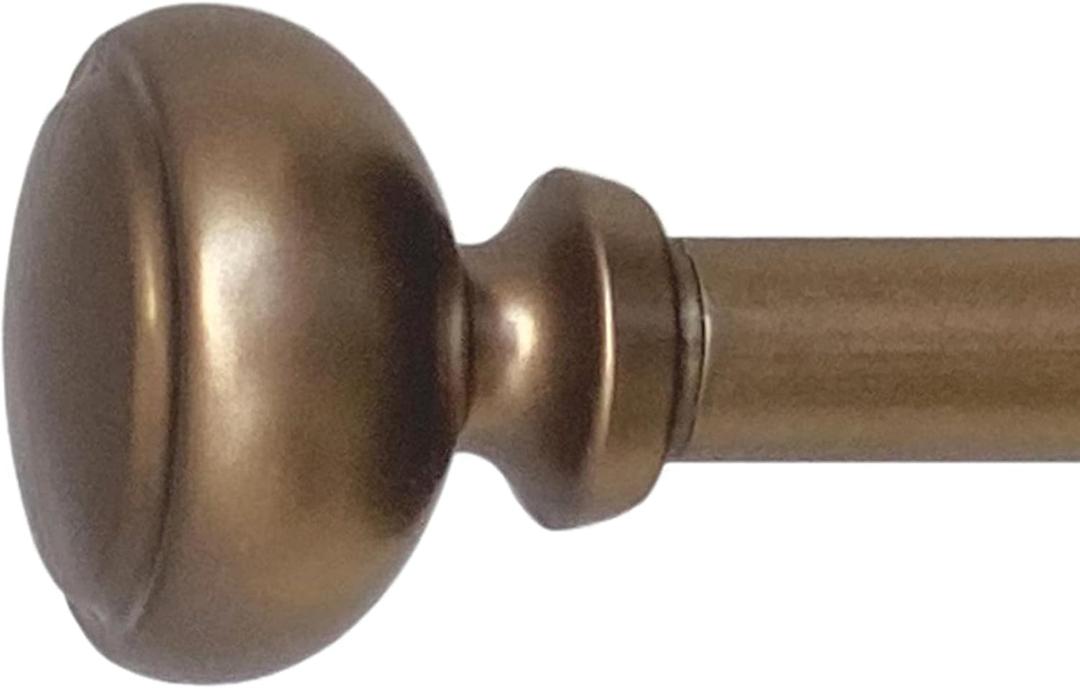Fairbanks 48-86 Inch Adjustable Curtain Rod Set, 5/8 Inch Diameter in Dark Bronze