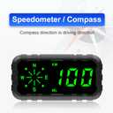Heads Up Display for Car Digital GPS Speedometer kit MPH Odometer Automotive Compass for Dashboard HUD Fatigued Driving Alert Speeding Alarm for Trucks Golf cart All Vehicles (C3010)