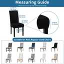 Stretch Dining Room Chair Covers Set of 6, Removable Washable Chair Covers for Dining Chairs,Dining Room, Hotel, Ceremony (Large-6 Pcs, .Black)