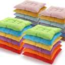 Geetery 24 Pcs Floor Pillows Bulk Seating Cushions for Floor Chair 15.7'' Large Meditation Cushion for Yoga Living Room Tatami Bedroom Balcony Office (Bright Color,Square)